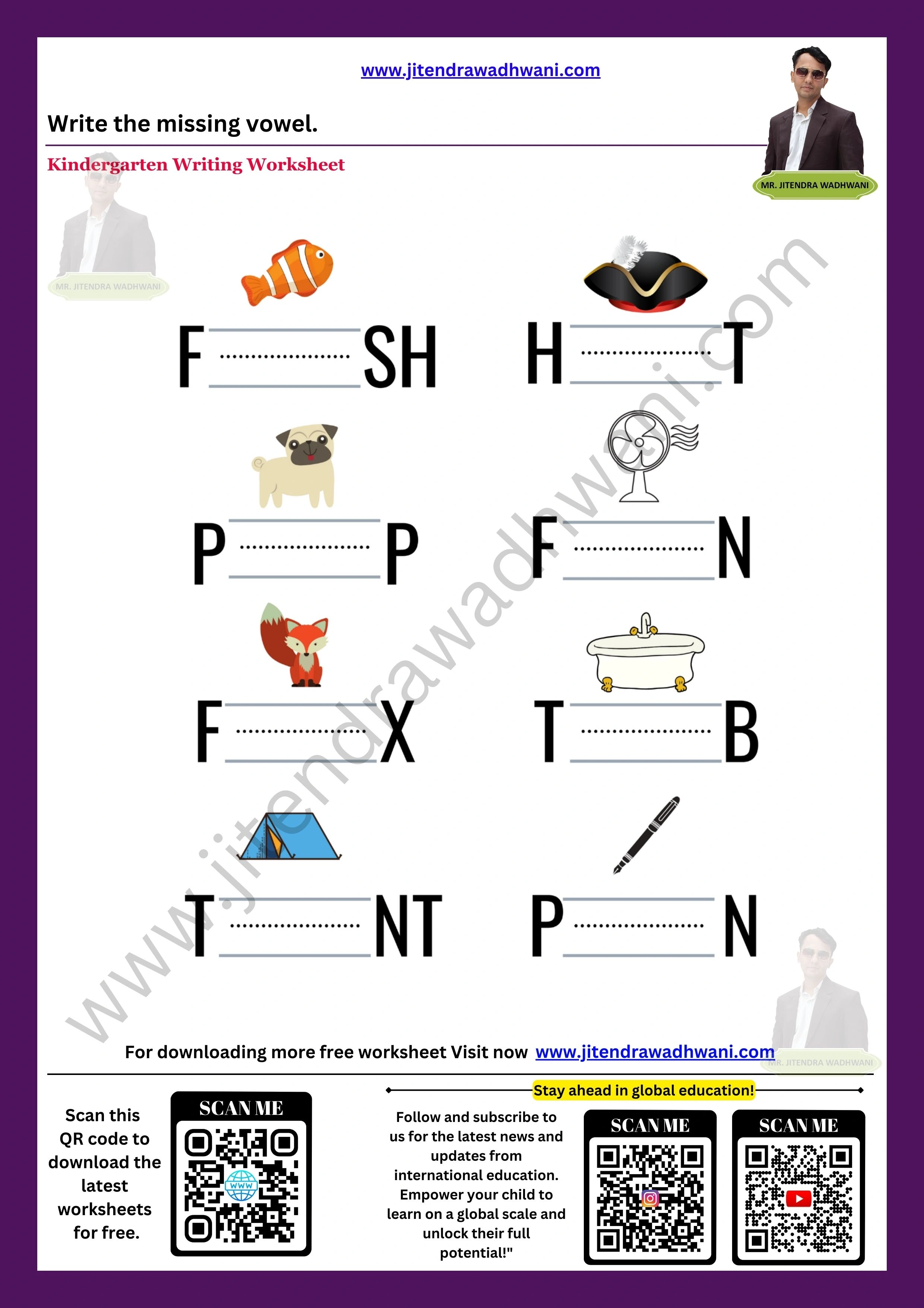 English Vowels Worksheet 3