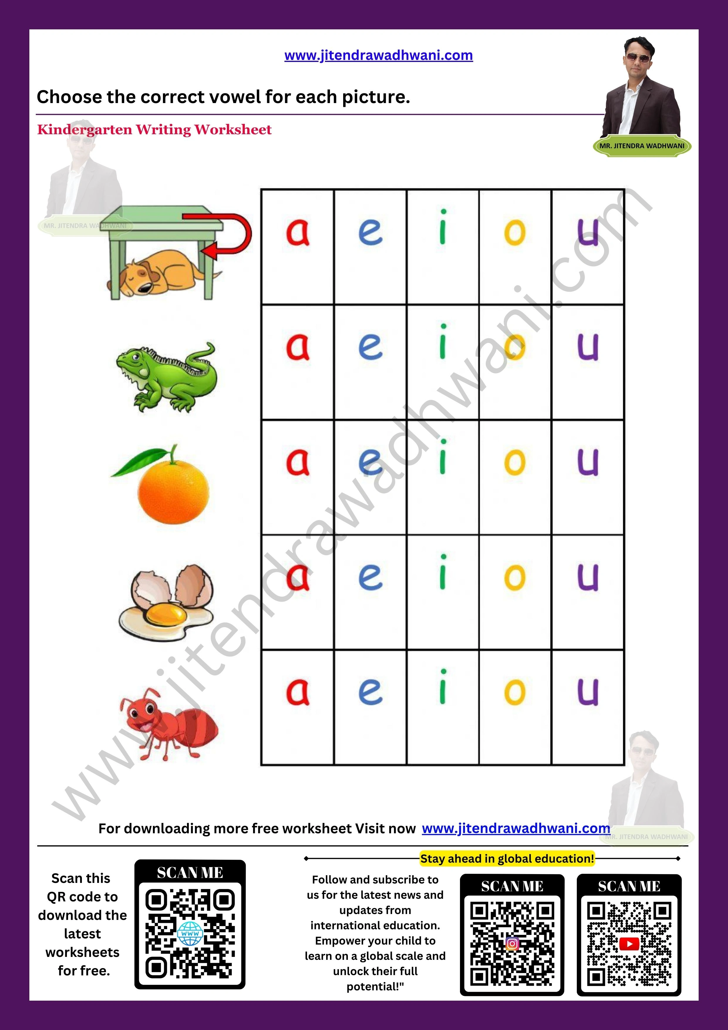 English Vowels Worksheet 5