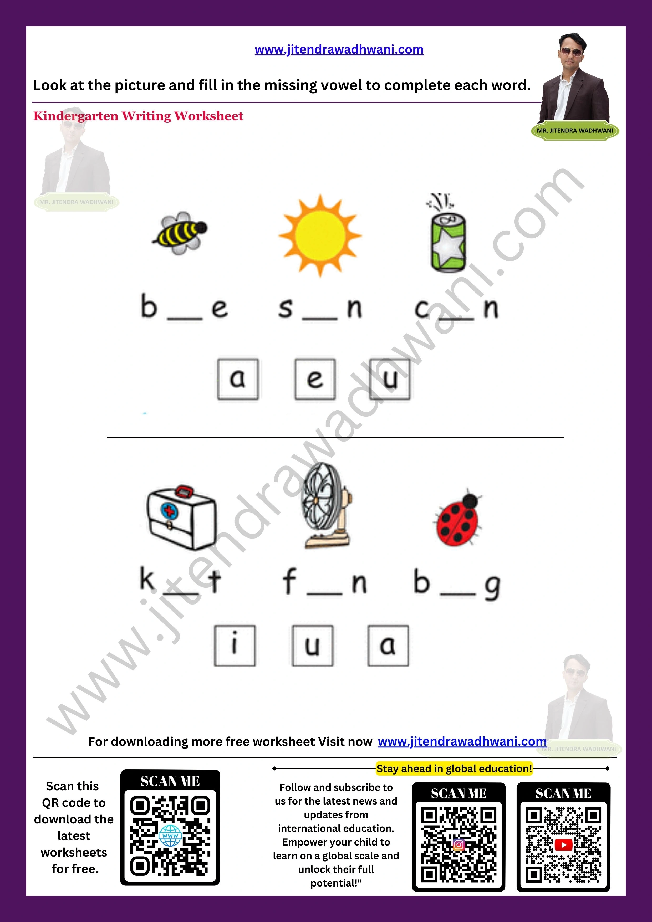 English Vowels Worksheet 6
