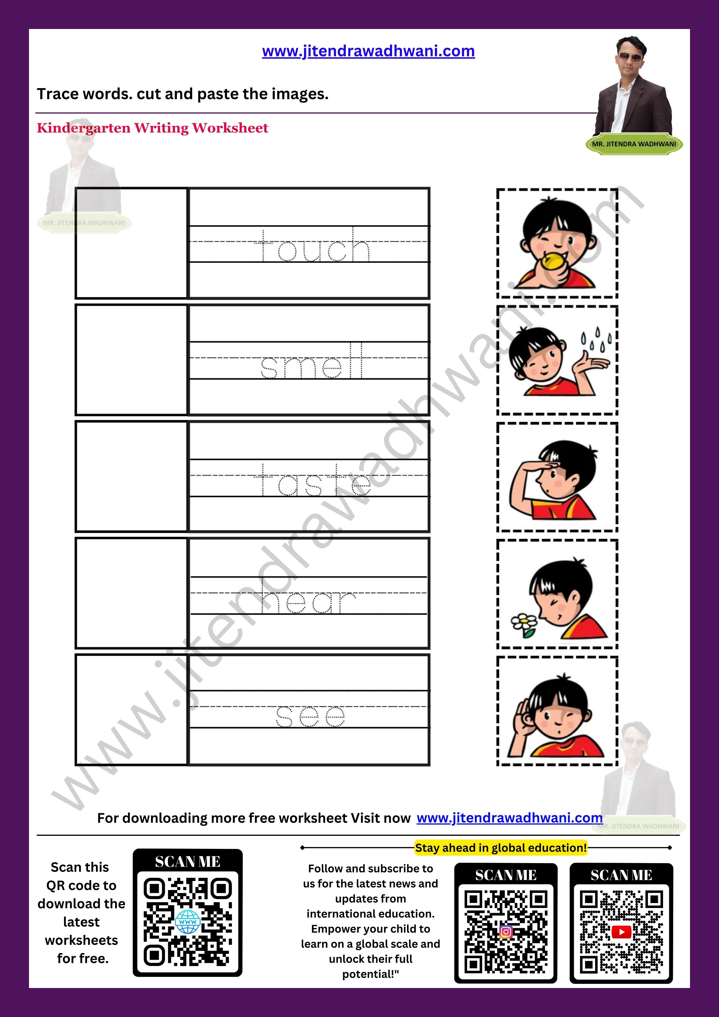 5 senses worksheets 5