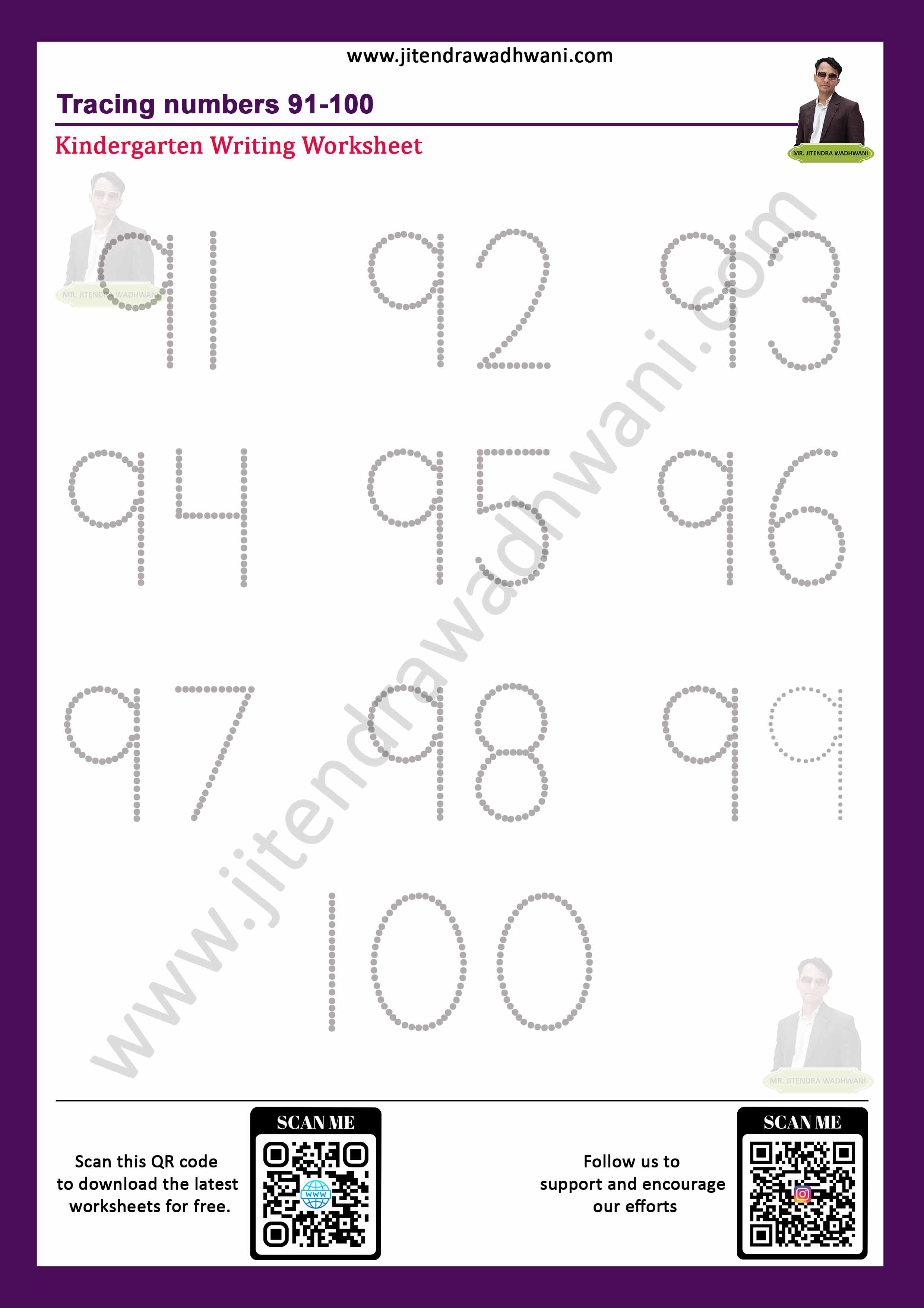 Number Tracing 31 to 40 Thumbnail
